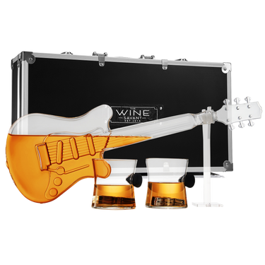 Electric Guitar Whiskey & Wine Decanter with 2 Pick Whiskey Glasses, Acrylic Stand & Case - 34 OZ Glass 16